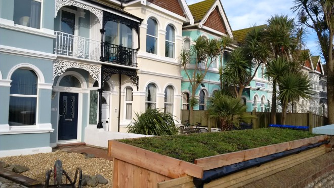 Brighton Road bin store has a green roof, Worthing