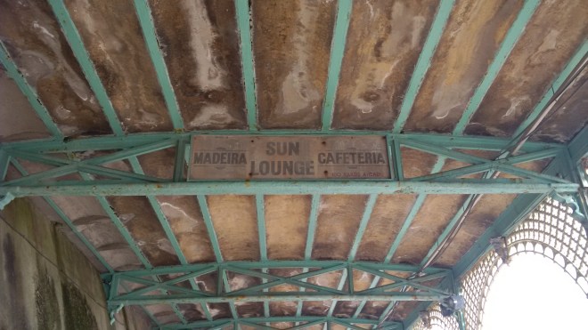 Madeira Sun Lounge - old sign for the shelter hall on Madeira Drive