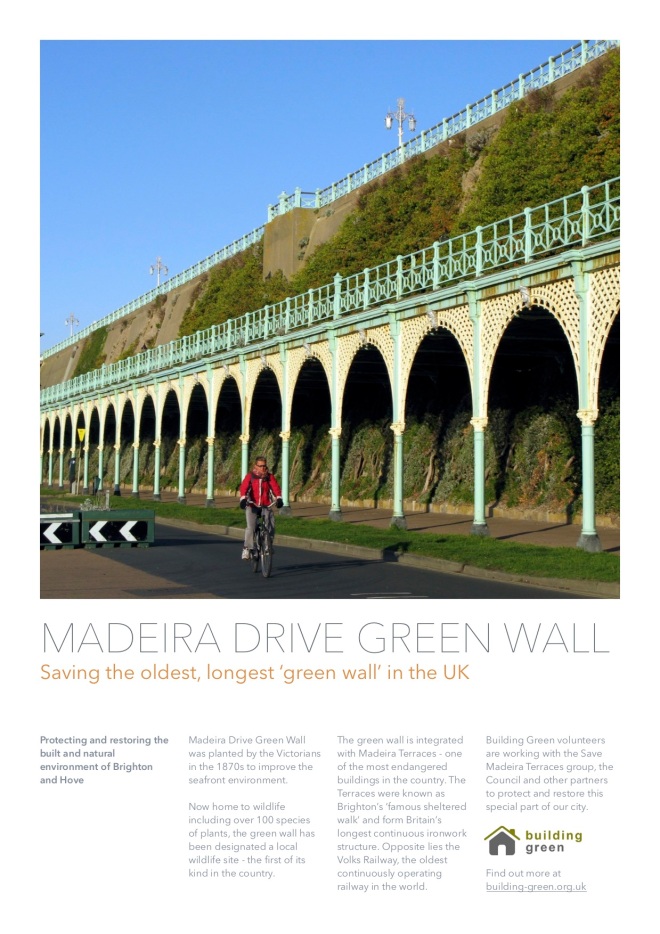 Madeira Drive Green Wall Brighton Hove Poster