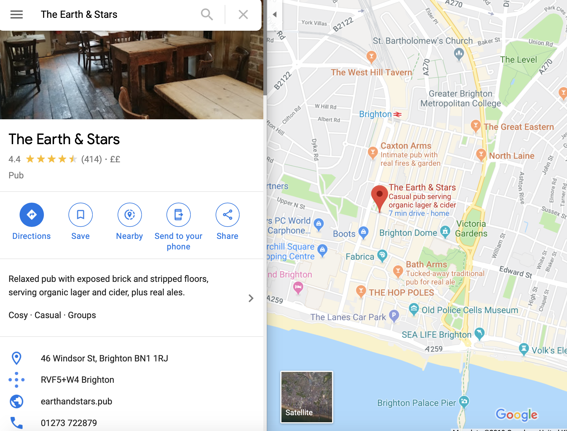 earth and stars pub directions