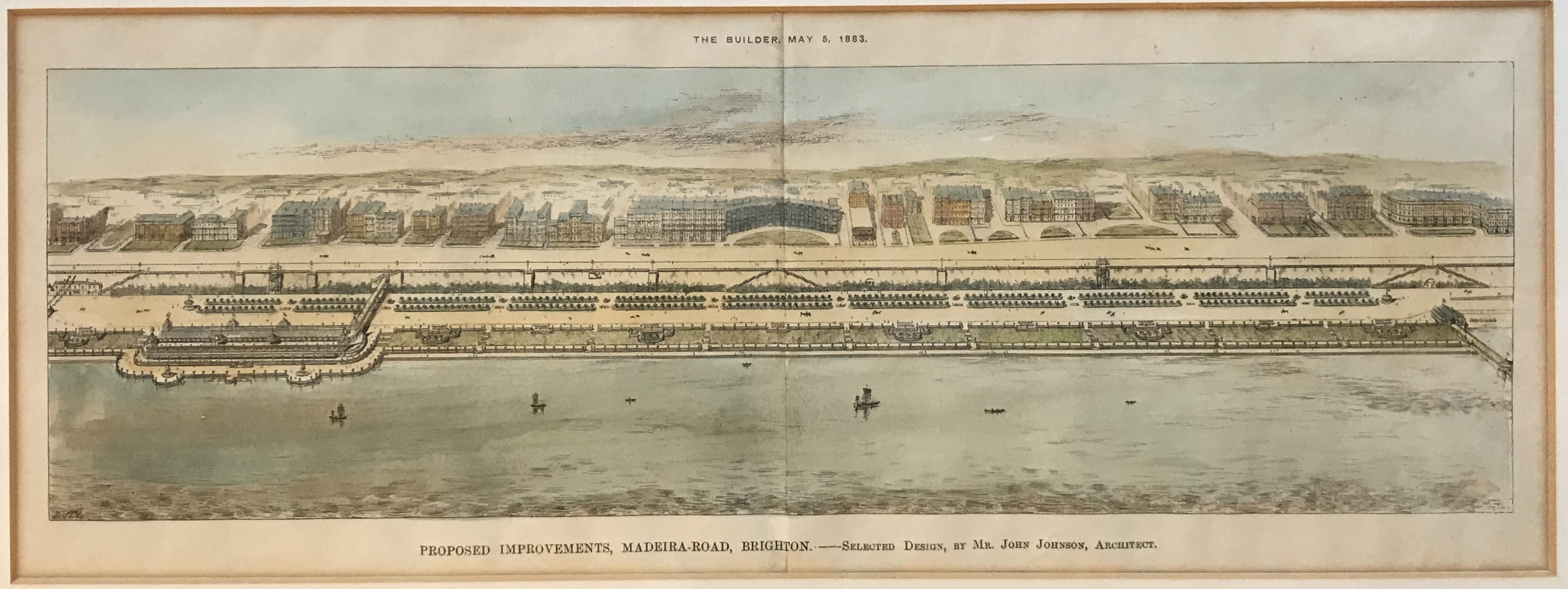 print of madeira road east brighton 1883
