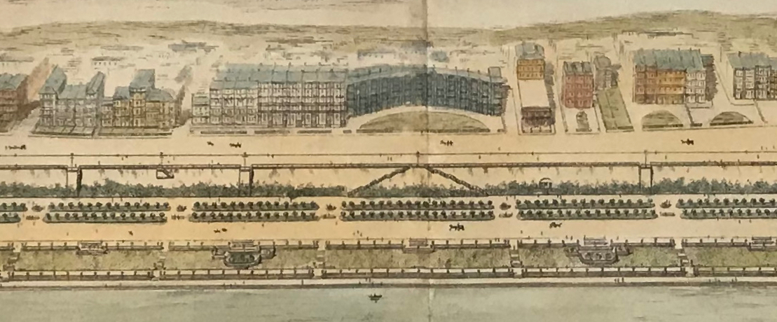 print showing east brighton seafront madeira road 1883