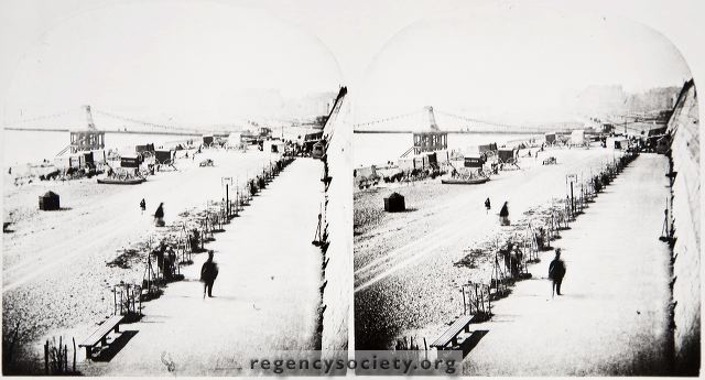 brighton seafront 1872 chain pier cliff planting people James Gray collection