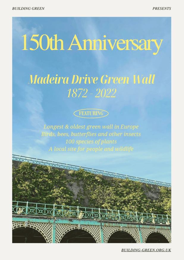 Happy birthday to Madeira Drive Green Wall – the oldest, longest green wall in Europe! 150 years old this&nbsp;year.